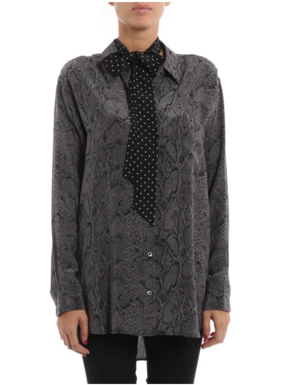 Equipment x Kate Moss reptile print silk daddy shirt